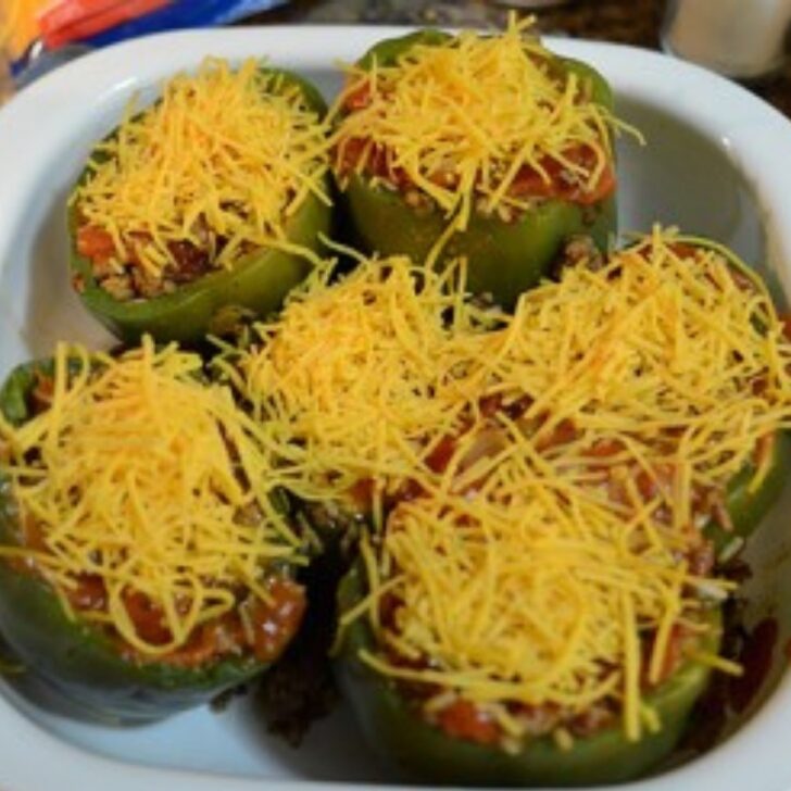 Wild Rice and Lentil Stuffed Green Peppers