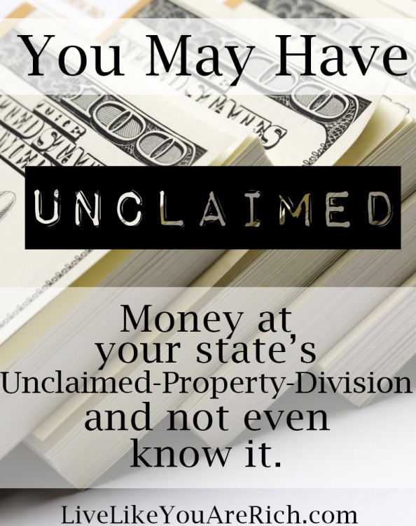 You may have unclaimed money sitting in your state dept. 
