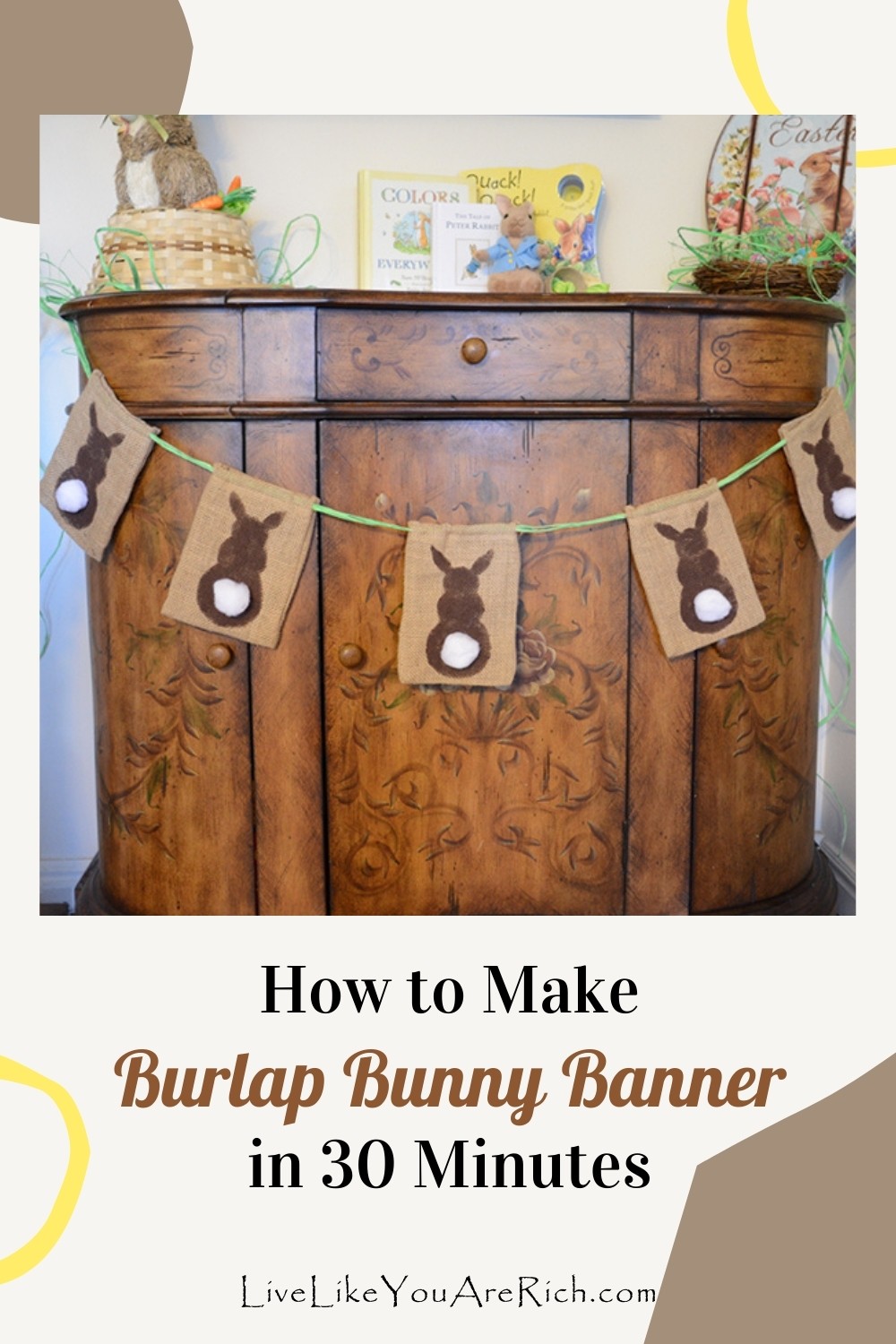 How to Make Burlap Bunny Banner in 30 Minutes