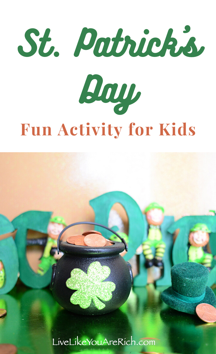 St. Patrick's Day Fun Activity for Kids. This would also be a perfect time to remind your children that they need to save a portion of their money in their savings box/piggy bank. #stpatricksday #treasurehunt