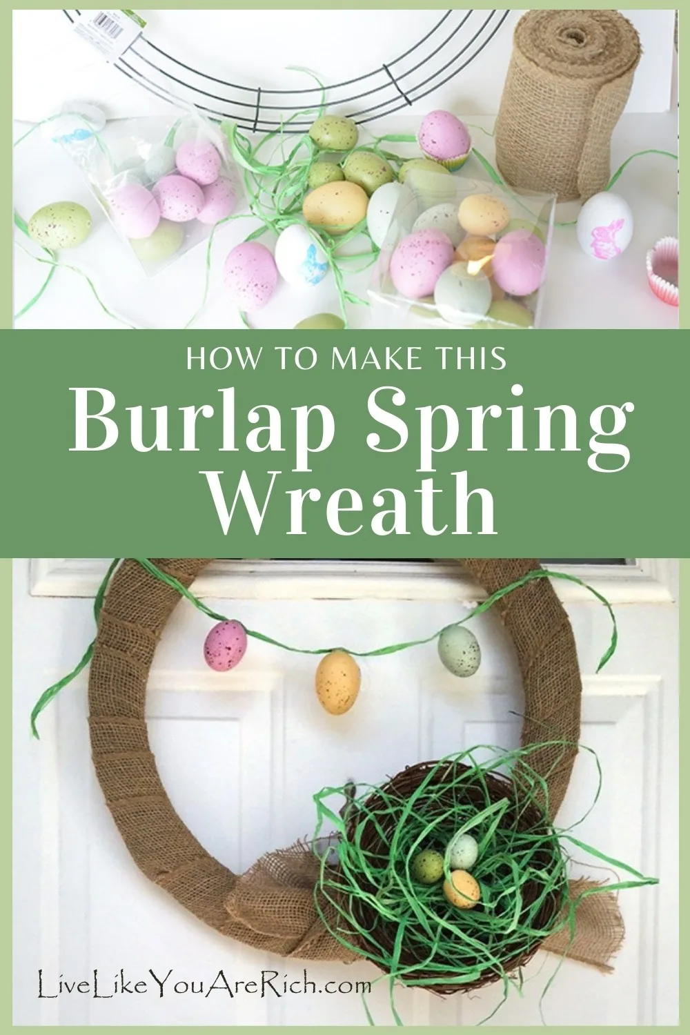 How to Make This Burlap Spring Wreath