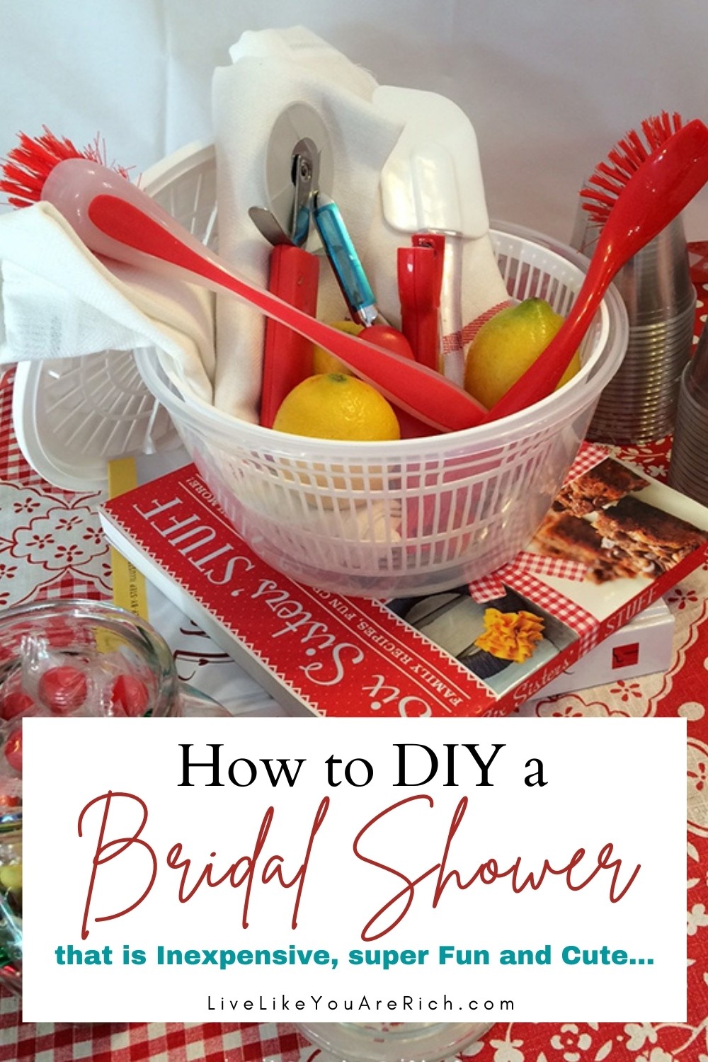 Looking for inexpensive bridal shower ideas? You have to see this simple, inexpensive, fun, and cute kitchen themed bridal shower idea. These gave you a few great ideas on throwing a bridal shower party on a budget. #bridalshower #bridalshowerideas