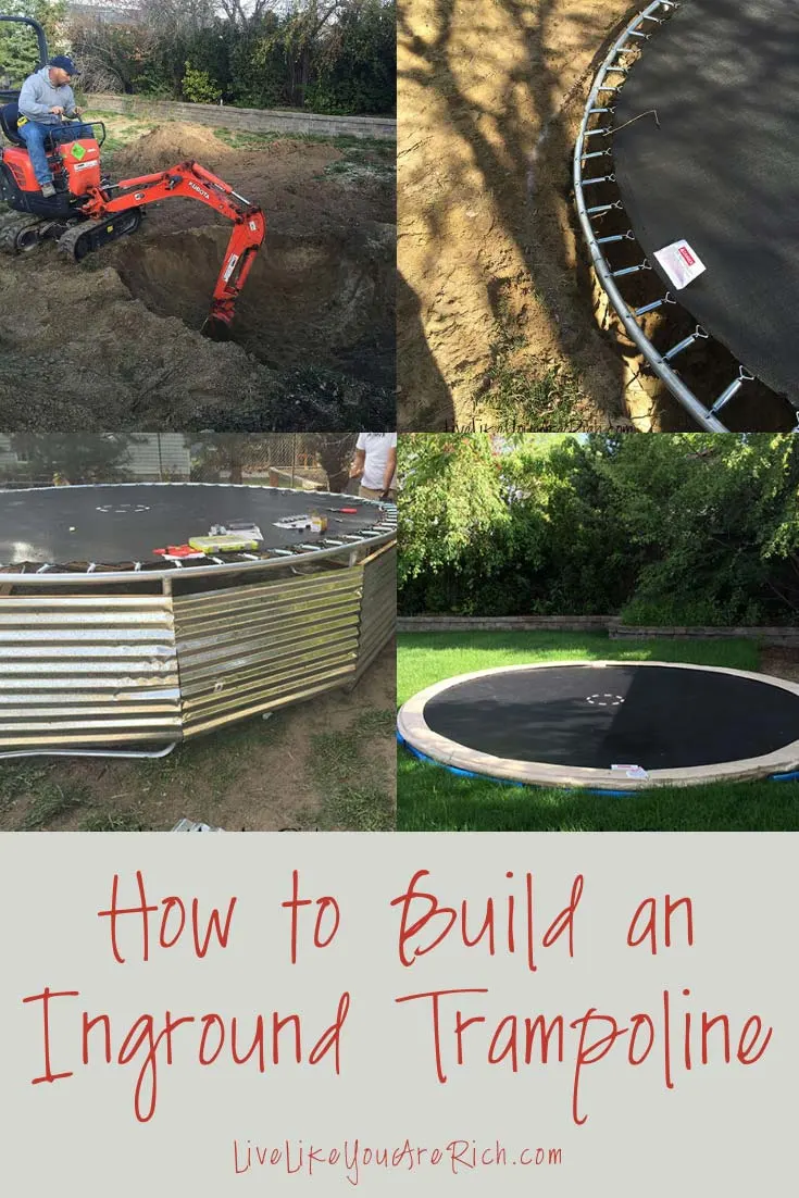 Step-by-step easy to follow instructions. Inground trampolines are jumped and used more by children than above ground tramps. They are also safer, more convenient for parents of younger kids, and really are not that hard to install. #trampoline #ingroundtrampoline #diy #backyardideas