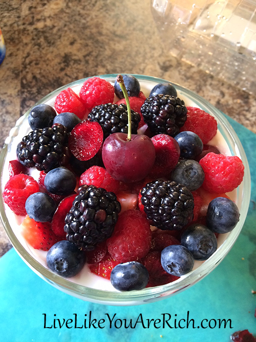 Red, White, and Blue Breakfast Parfait