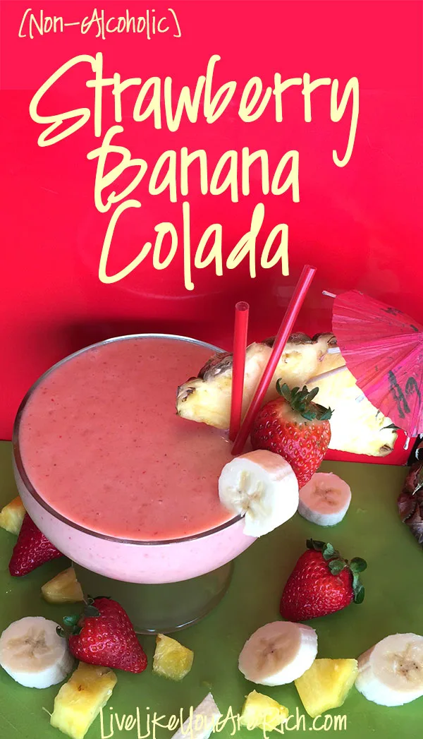 Non-Alcoholic Strawberry Banana Colada
