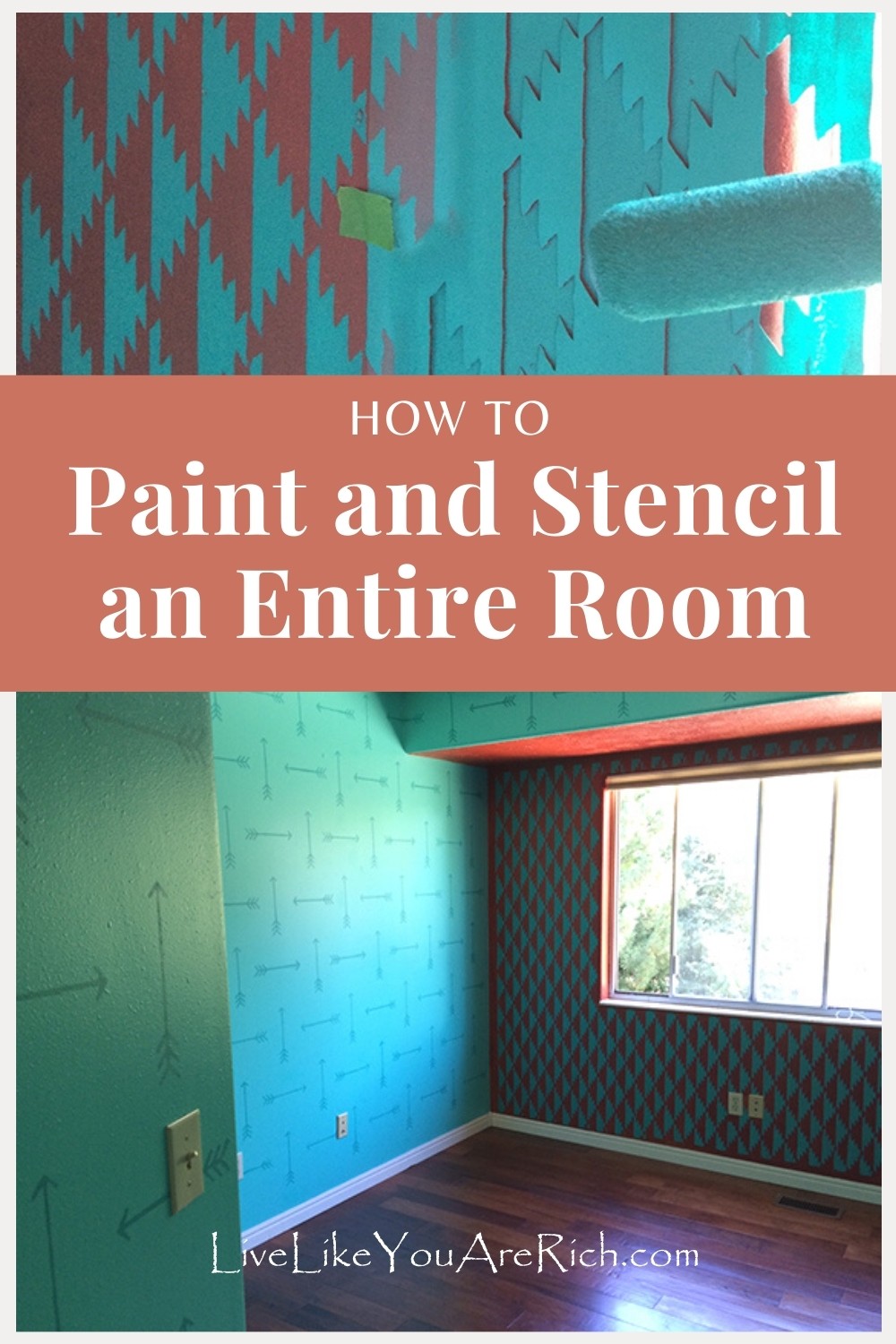 There are a lot of things you can do to make painting and stenciling more convenient, efficient, and not as messy. Here are 11 steps to take to paint and stencil an entire room.