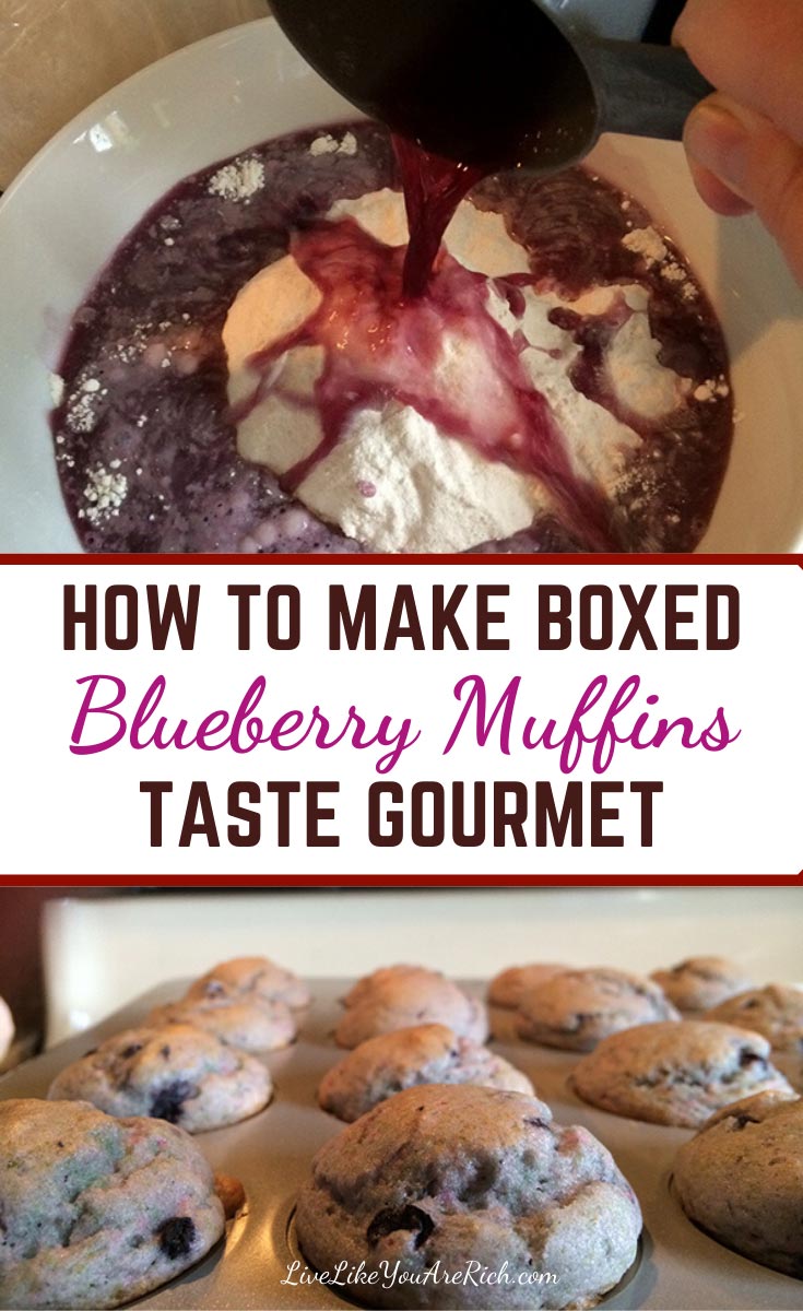 Using just one discarded item from the box, you can Make Boxed Blueberry Muffins Taste Gourmet. One simple trick requires no additional time while making boxed blueberry muffins. #blueberrymuffins #muffins 