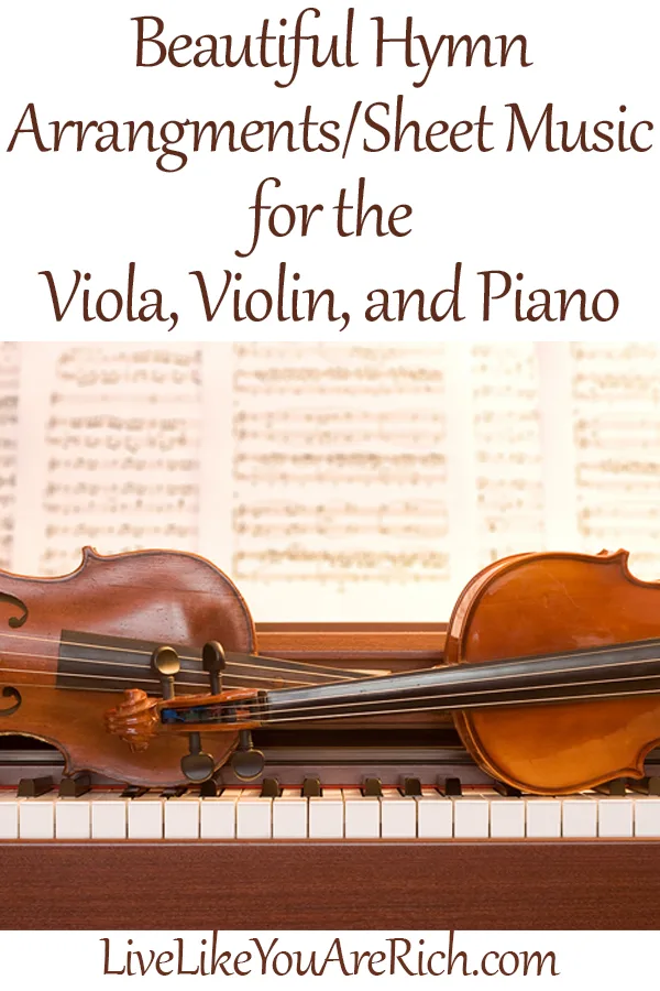 Viola, Violin, Piano Hymn Sheet Music