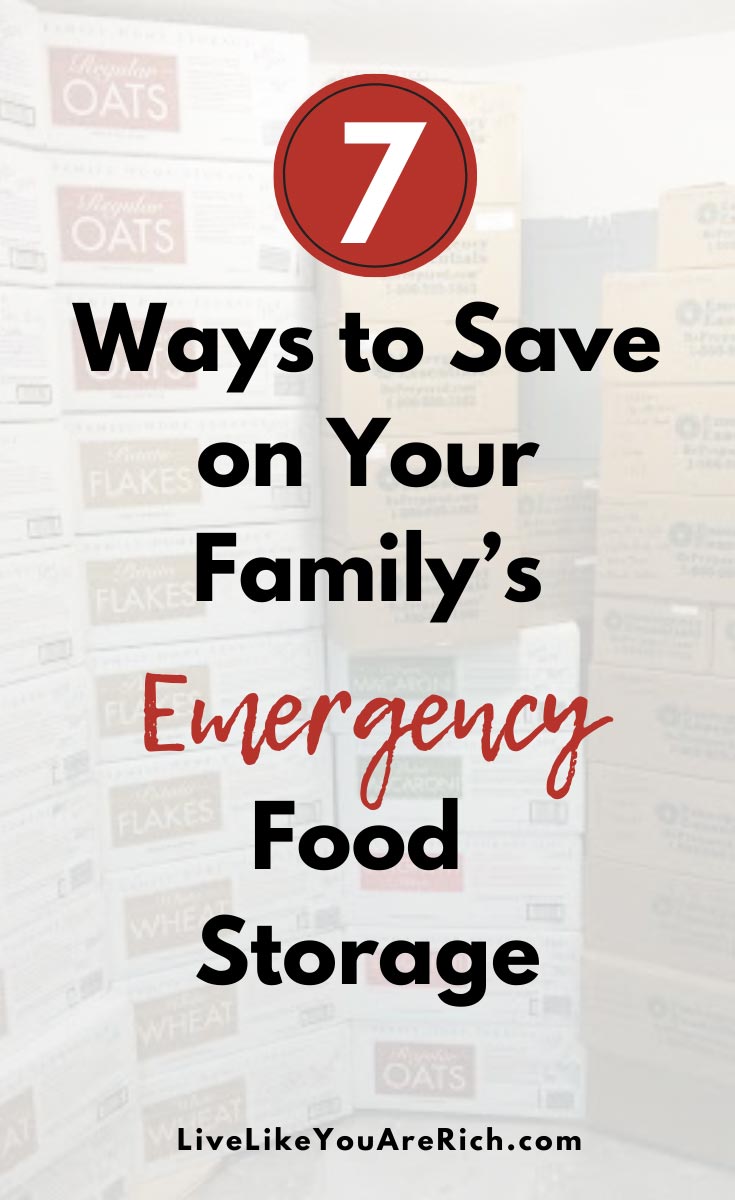 Having food stored brings a huge peace of mind and security for those who have it. I hope that using these seven steps will save you money in the process of getting your food storage! #emergency #foodstorage