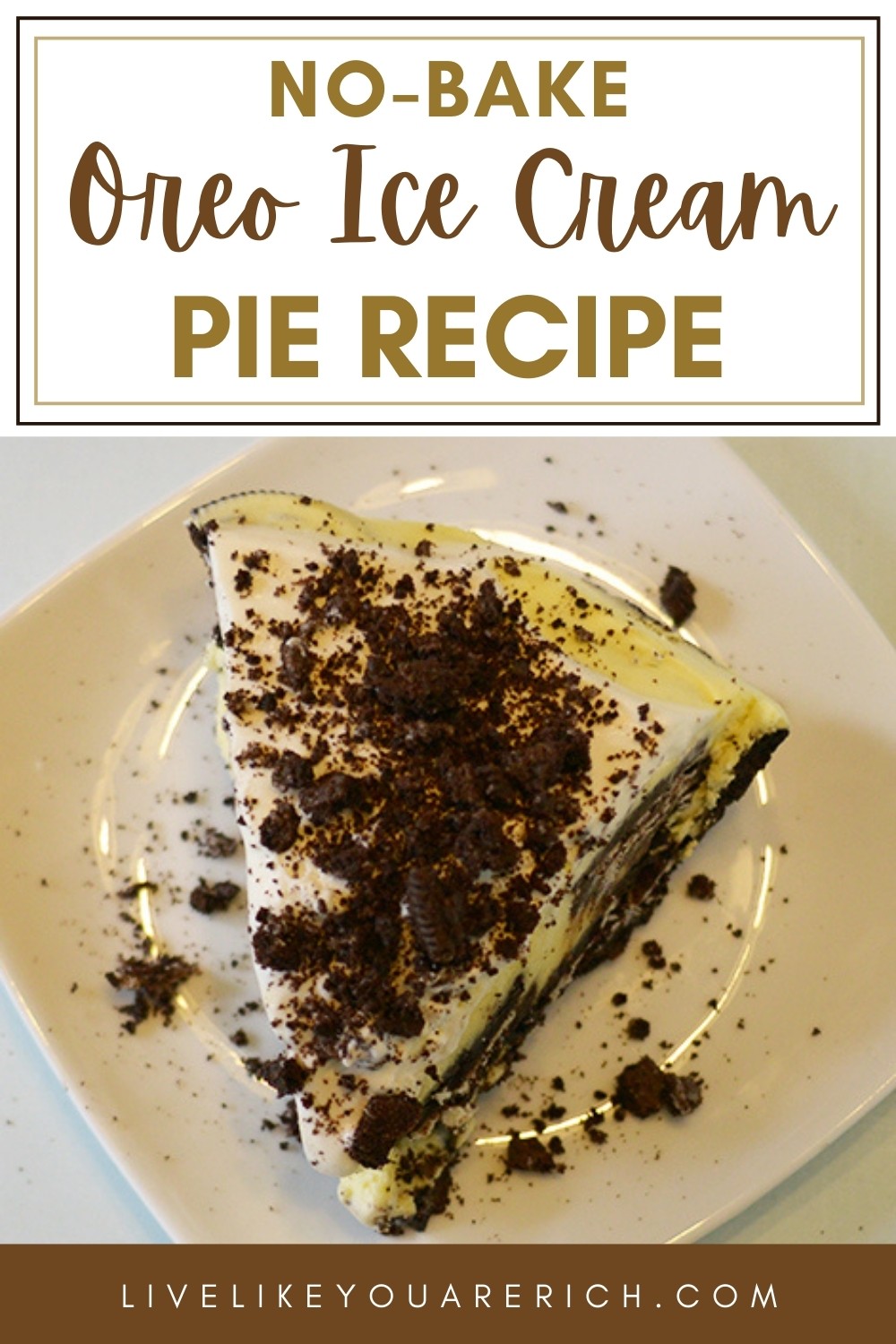 This super easy Oreo Ice Cream Pie recipe is so easy to make, quick, and absolutely delicious. It can be served very cold or frozen. I personally like it frozen because it is like an ice cream cake but instead it is an ice cream pie. #oreoicecream #pie