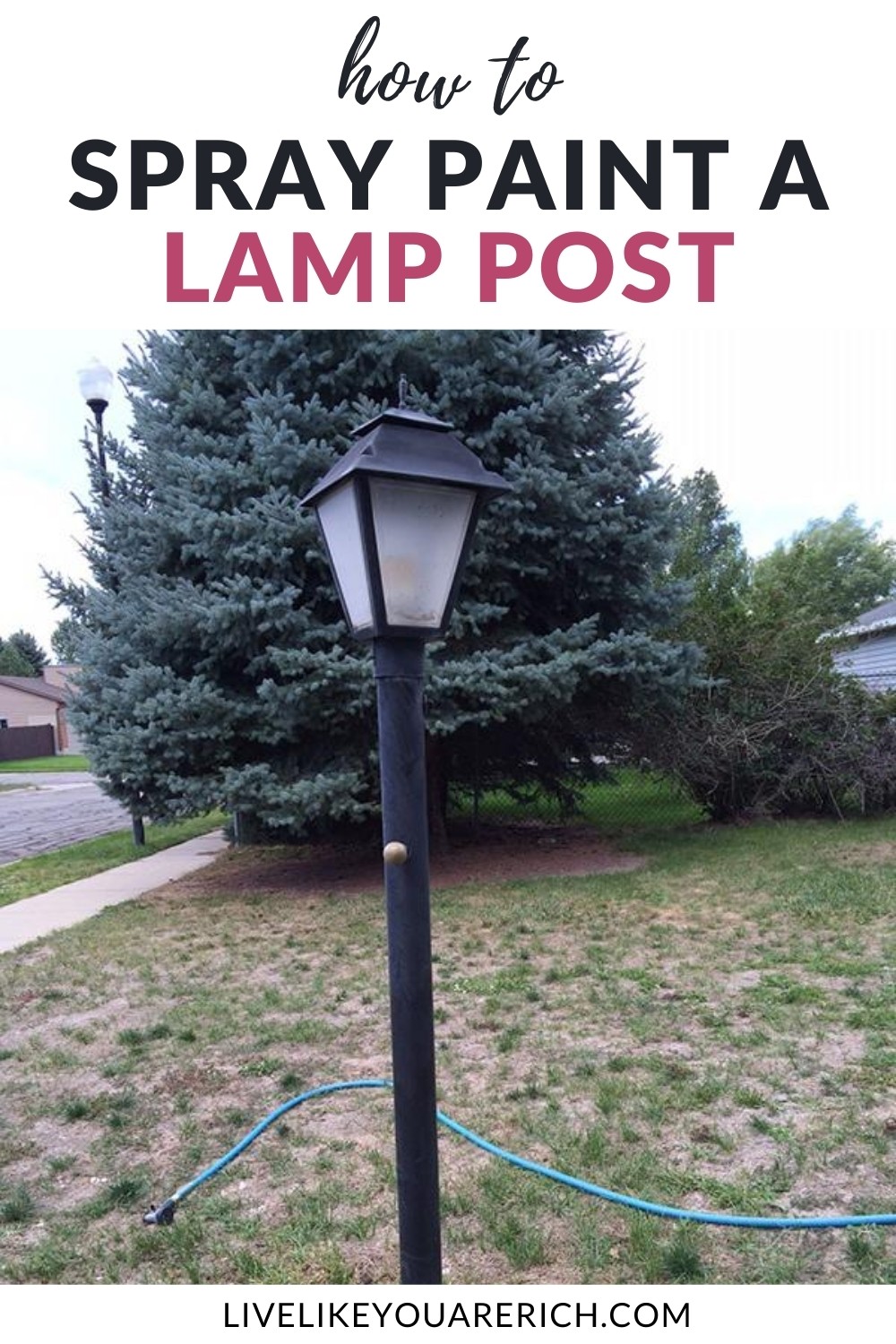 Our old house is mainly white blueish-grey siding and and brown. But our mailbox and lamp post are black and I really dislike the clash. So instead of buying a new lamp post, I decided to spray paint it. Sharing the steps on how I paint my lamp post.