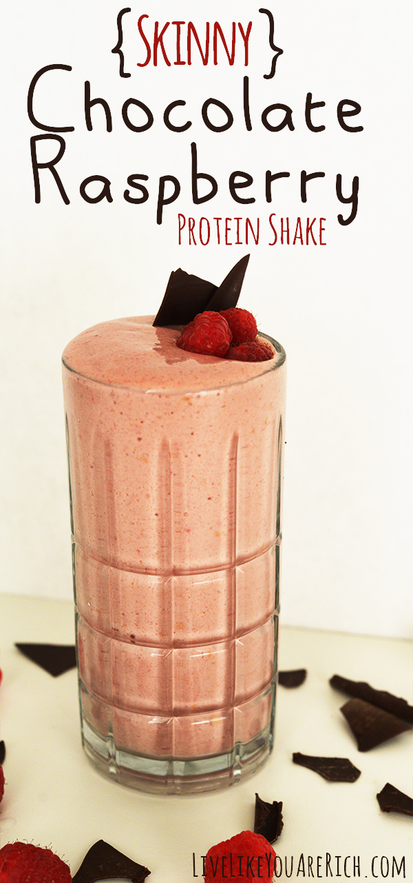 Skinny Chocolate Raspberry Protein Shake- Delicious! (Only 274 calories)