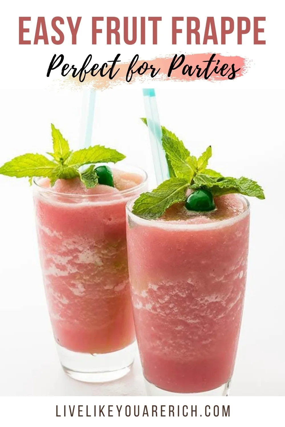We've been making this fruit frappe for special occasions and everyone loves it. It's great for baby showers, birthday parties, family get-togethers etc. It only takes about 5 minutes and requires 2 ingredients. You can make a variety of different flavors too.