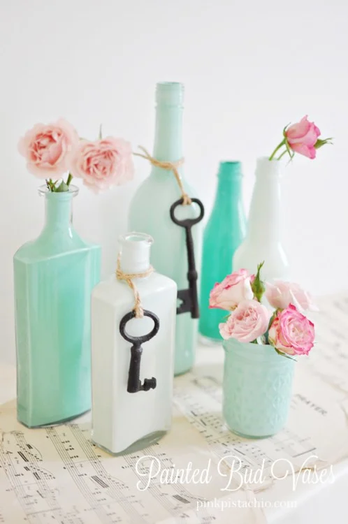 mint-painted-bud-vases