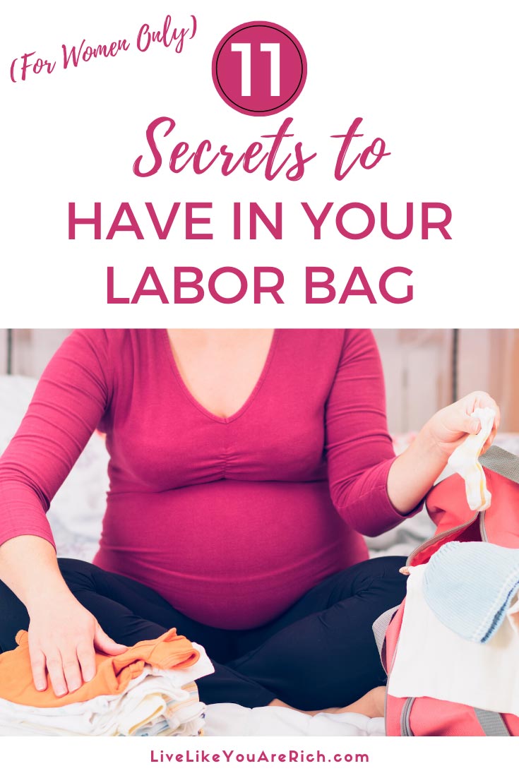 After reading over 15 different hospital packing lists I still didn’t know about these ’11 secrets to have in your labor bag' packing tips. #laborbag #pregnant
