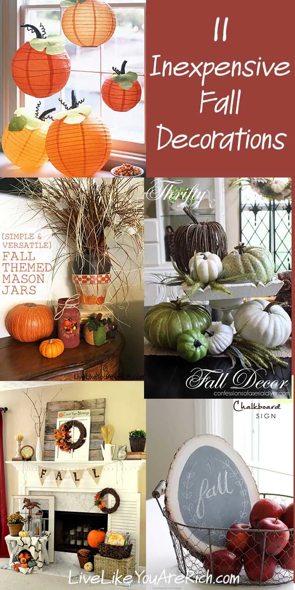 Fall is one of my favorite seasons. I also love Autumn/Fall decor and decided to round up some amazing inexpensive crafts that you can make and decorate with—if desired. Check out these 11 easy and inexpensive fall decorations.