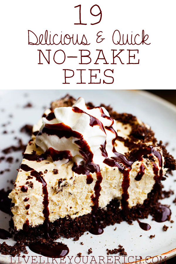 No-bake pies are so easy and quick (especially if you buy pre-made crusts). They can be thrown together in just a few minutes of prep and a few hours of chilling. They are a great idea for contributing to a party, potluck, or dinner. So, I thought I’d do a round-up that I can refer to for ideas on quick and easy no-bake pie desserts. And I’m super impressed by all of the options. I hope you enjoy them too!