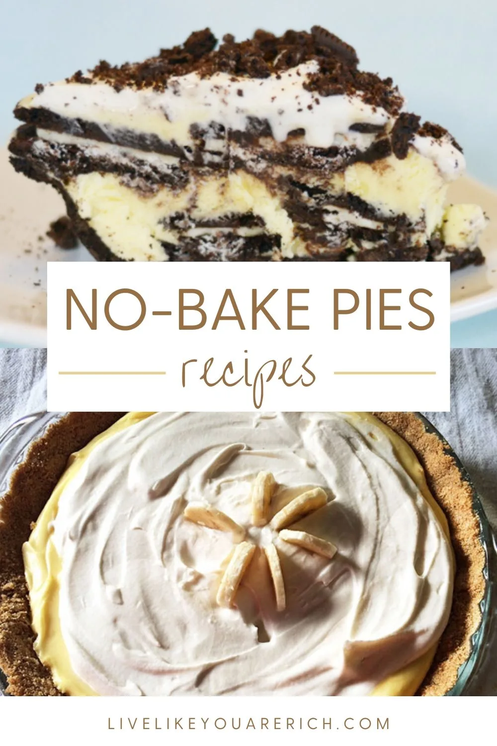 No-bake pies are so easy and quick (especially if you buy pre-made crusts). They can be thrown together in just a few minutes of prep and a few hours of chilling. They are a great idea for contributing to a party, potluck, or dinner. So, I thought I’d do a round-up that I can refer to for ideas on quick and easy no-bake pie desserts. And I’m super impressed by all of the options. I hope you enjoy them too!