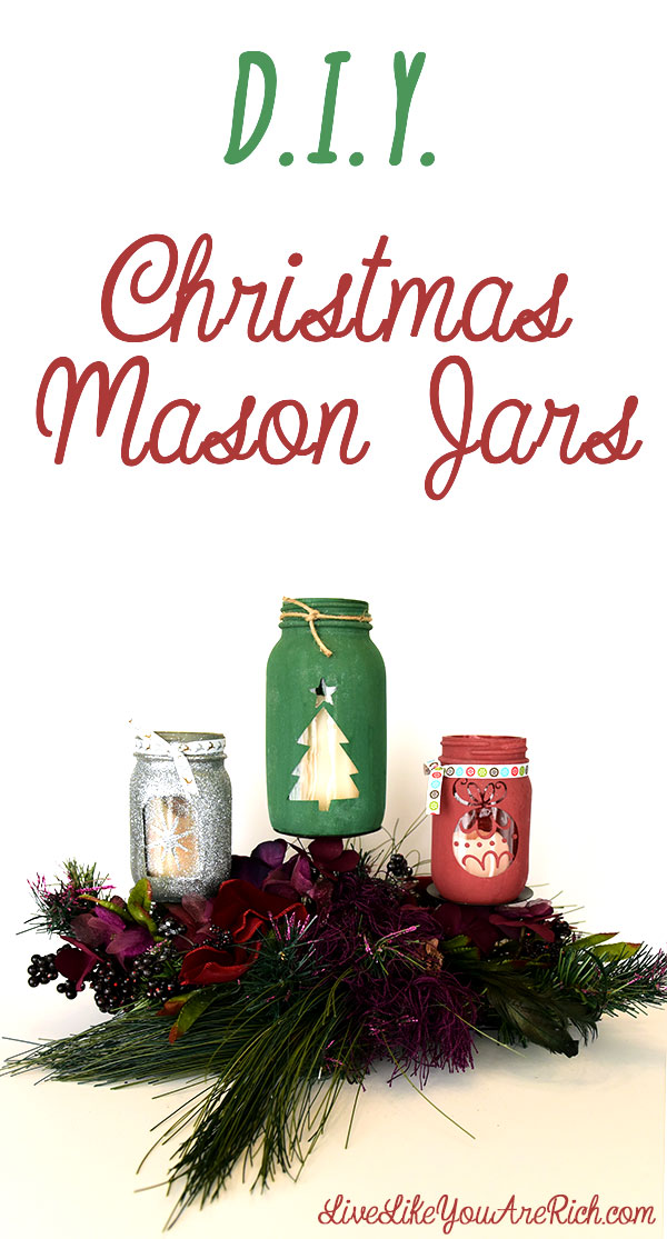 I love Christmas time and the holiday season! Decorating and making homemade crafts is one of my favorite things to do. Which is why I love these mason jars! They are easy to make, fairly quick, and completely customizable. 