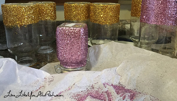 glitter vases