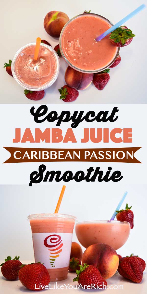 Jamba Juice Karibisk Pasjonsfrukt Smoothie Copycat Oppskrift.