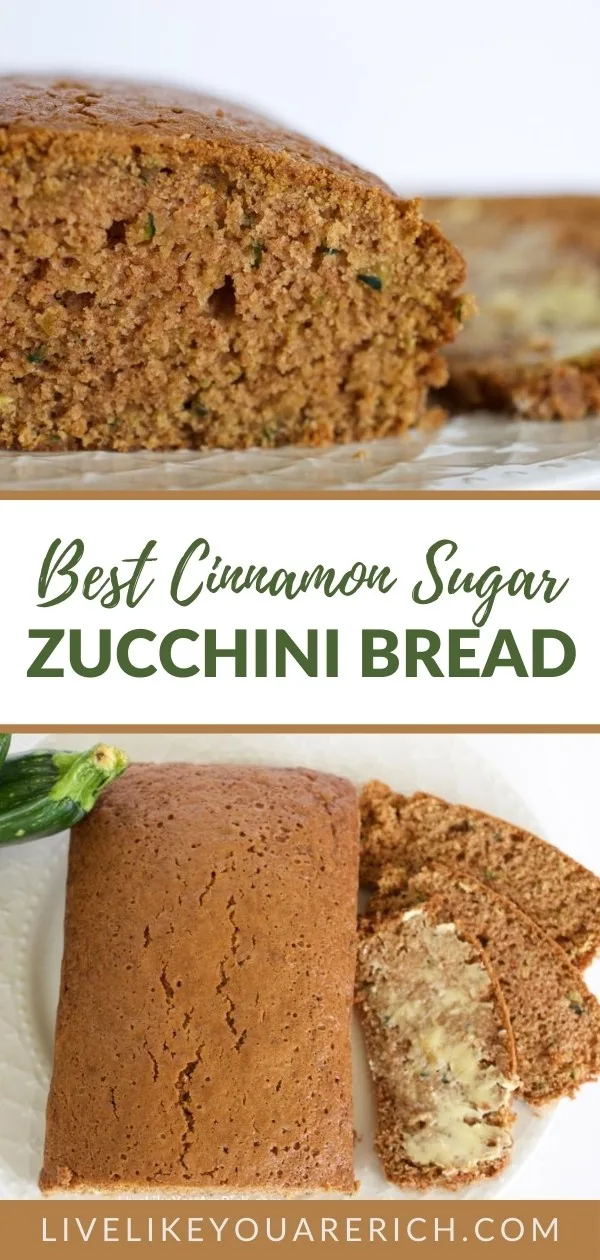 The Best Zucchini Cinnamon Sugar Bread recipe - this is loved by almost everyone who tries it—especially my dad. The cinnamon flavor is very light and balances perfectly the zucchini flavor and sweetness from the sugar. This is super delicious, super moist and easy to make.