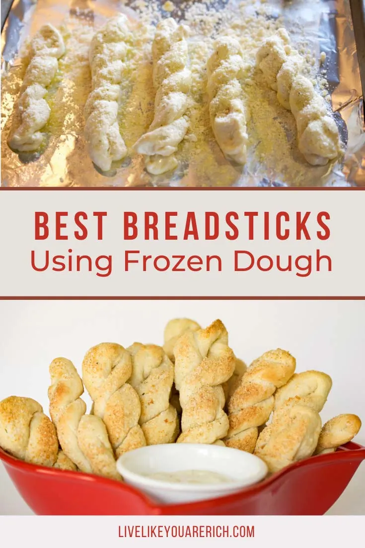 Making breadsticks out of frozen bread dough is a very simple and quick way to make a meal more gourmet. Give them a try and let me know what you think. #breadstick #bread