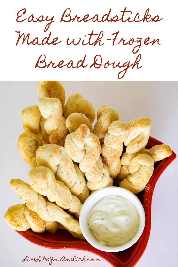 Making breadsticks out of frozen bread dough is a very simple and quick way to make a meal more gourmet. Give them a try and let me know what you think. #breadstick #bread 
