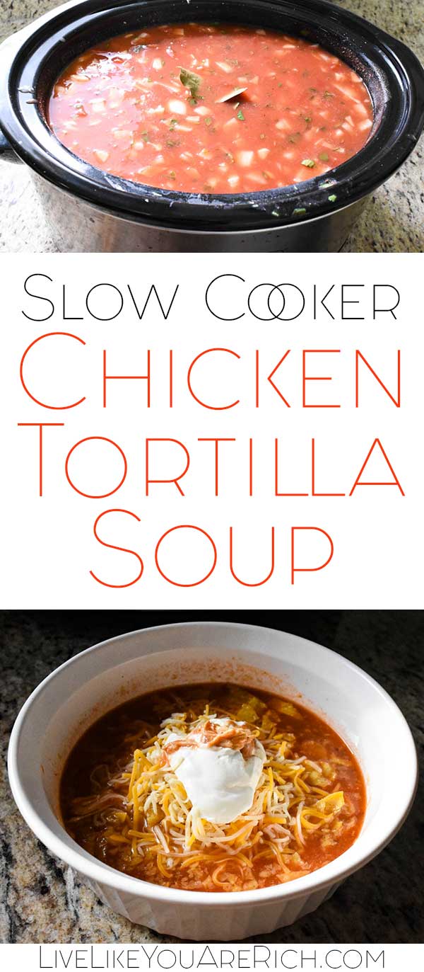 This is an amazing recipe for Slow Cooker Chicken Tortilla Soup. Not only is it an easy meal to prepare (10 or so minutes), it is so tasty, versatile, and healthy. Because families have varying spice tolerance, I've included instructions for the Mild, Medium, and Hot versions. #chickentortillasoup #slowcookerrecipe