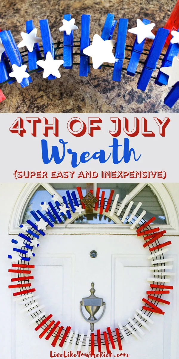 Looking to add a little red, white, and blue to your decor, make this cute and super easy 4th of July wreath with just a few supplies.