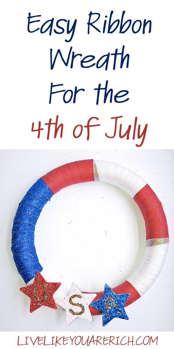 Easy Ribbon Wreath For the 4th of July