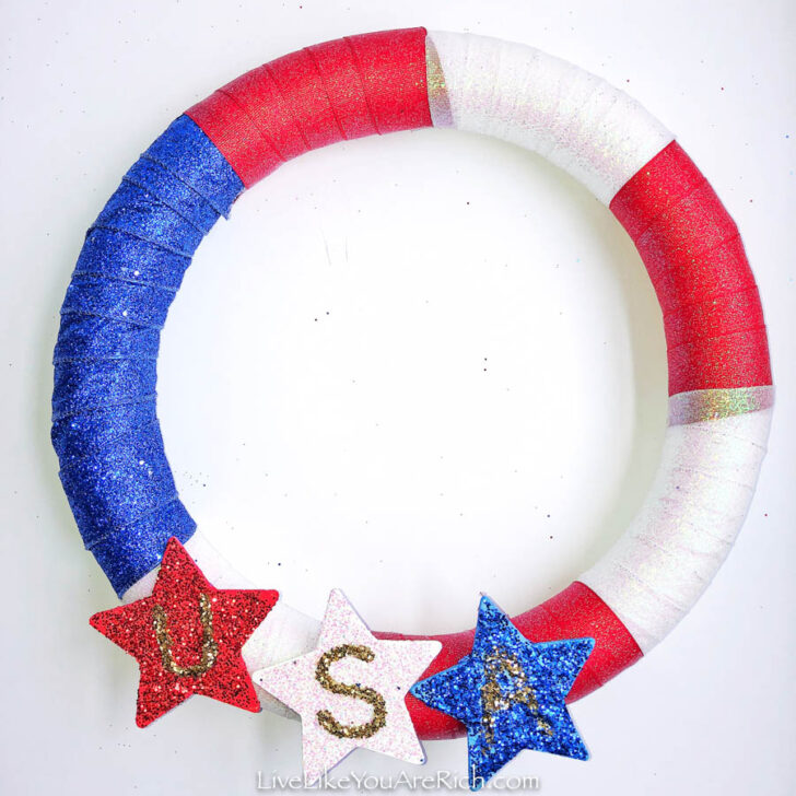 Easy Ribbon Wreath For the 4th of July