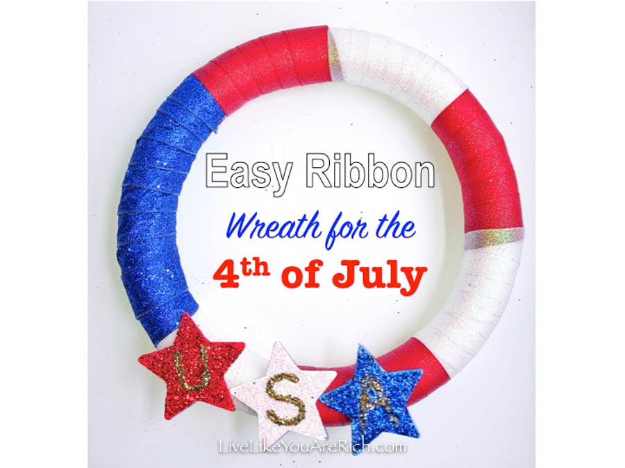 Easy Ribbon Wreath For the 4th of July