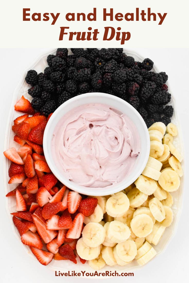 This Quick Cream Cheese Yogurt Fruit Dip is healthy fruit dip for the entire family to enjoy. It made with only 4 ingredients. #fruitdip #creamcheese #yogurt