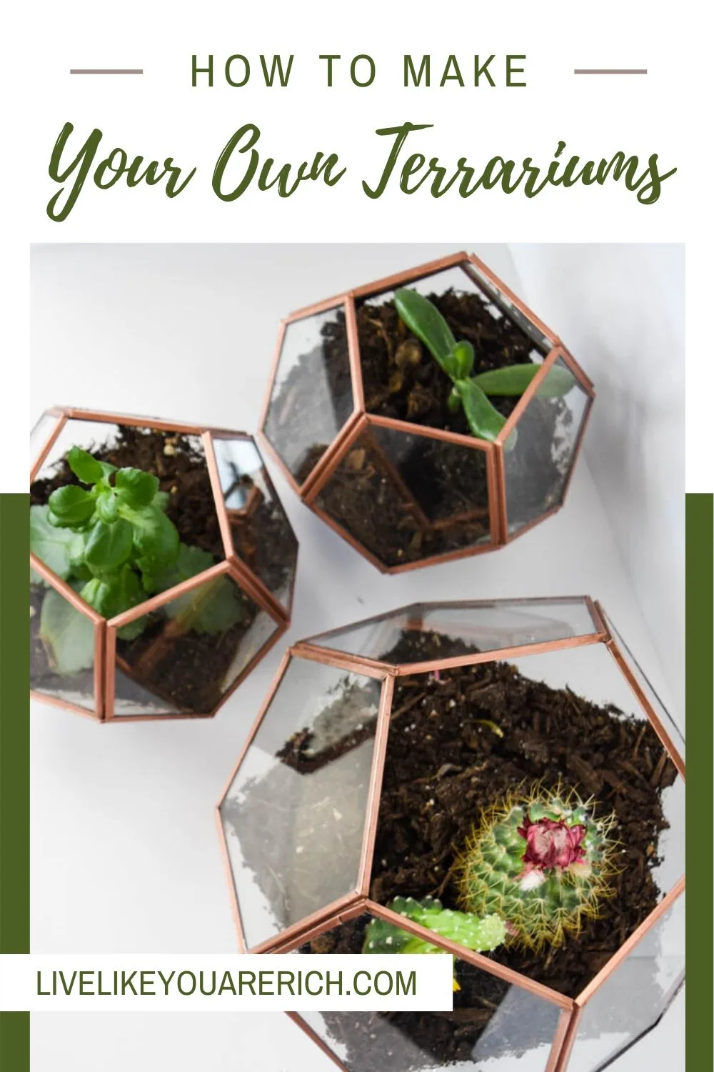 This DIY Copper Geo Terrariums has been a great DIY project and decor for my home. They were easy to make and only took about 20 minutes each. 