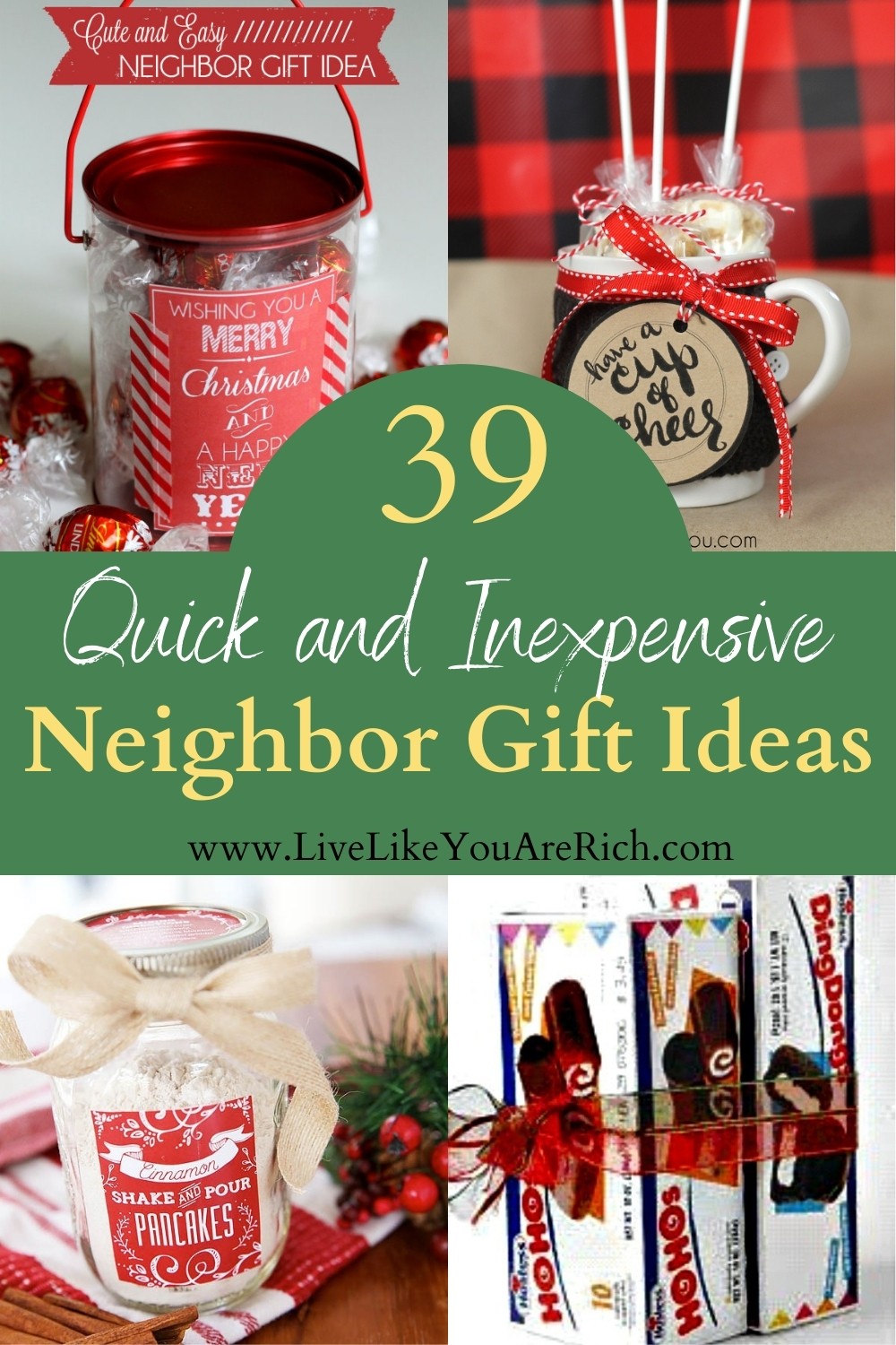 Looking for Christmas gift ideas for your neighbors? Neighbor gifts are always nice to give and receive. In the past few years, I’ve really enjoyed giving gifts to those people who mean a lot to my family. Although I love gift giving, for budgeting and time purposes I have to be sure that I’m giving out inexpensive and quick neighbor gifts. Here are some ideas I liked that I thought I would share with you.