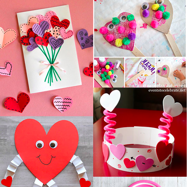 Popsicle Stick Heart Garland Craft to Make for Valentine's Day