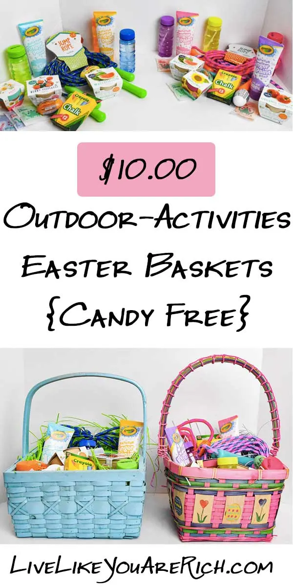 $10.00 Outdoor-Activities Easter Baskets (Candy Free)