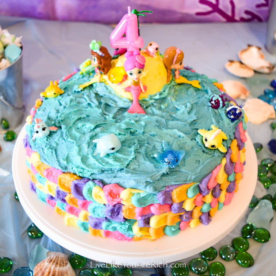 A fun under the sea themed birthday cake and desserts for Azlina's