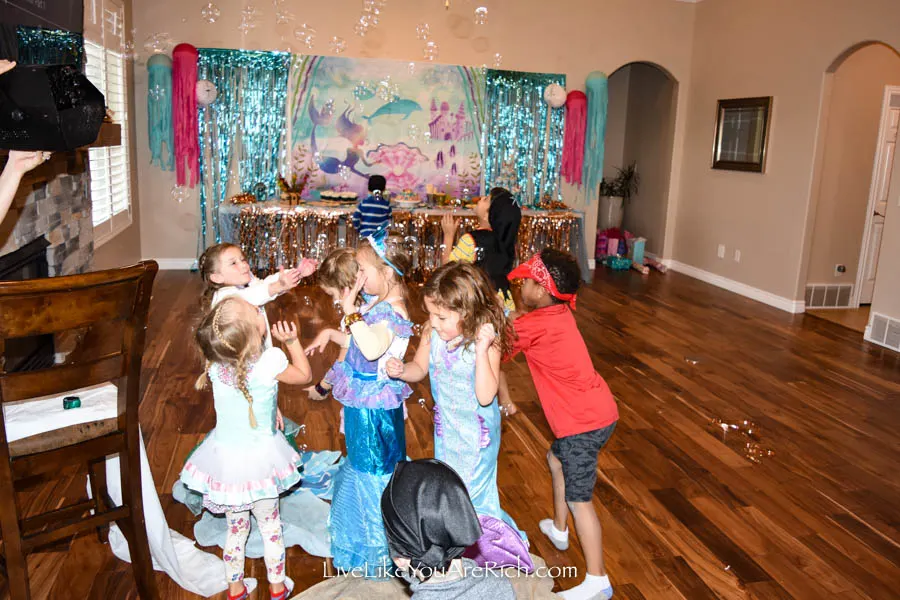mermaid party activities bubble popping