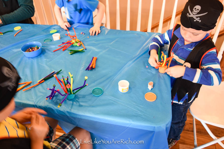 coral reef play dough activity for under the sea party