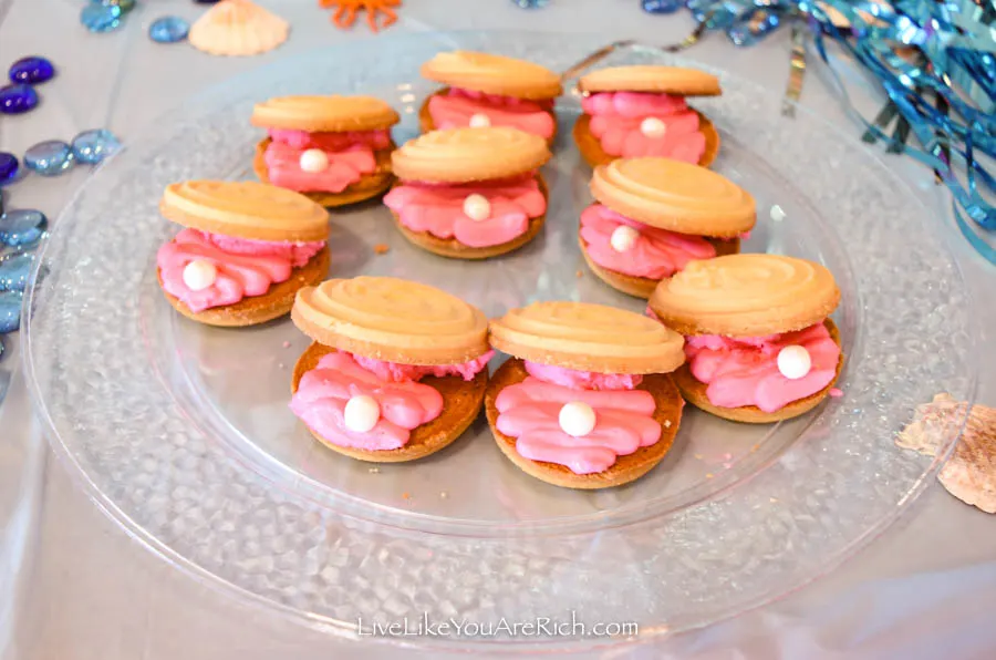 Mermaid Under the Sea Party: Food - Clam Cookies with Pearl 
