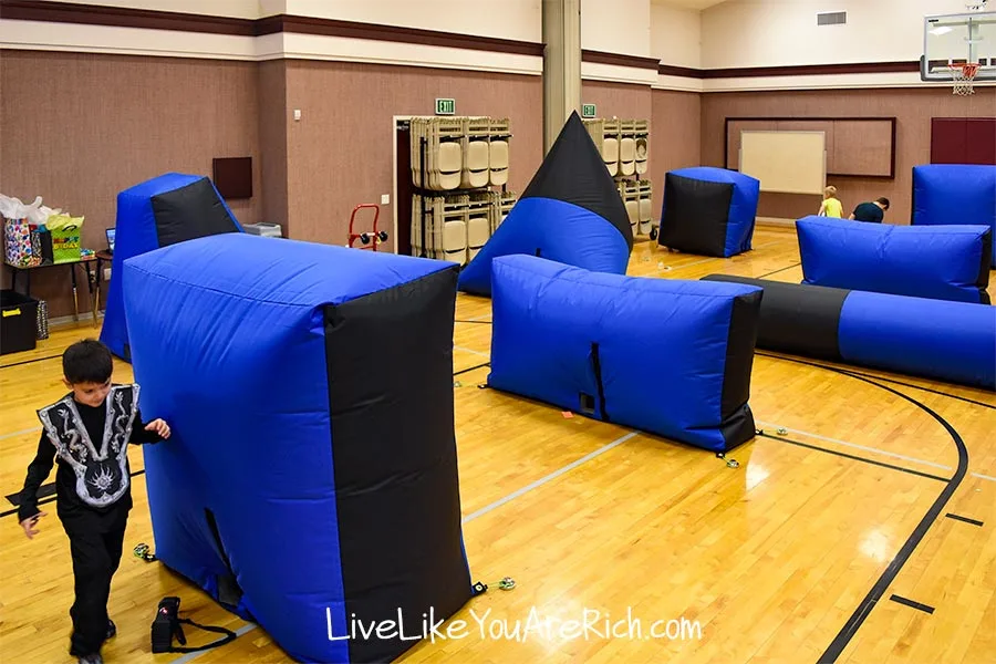 Epic Party Events Utah laser tag set up in church gym