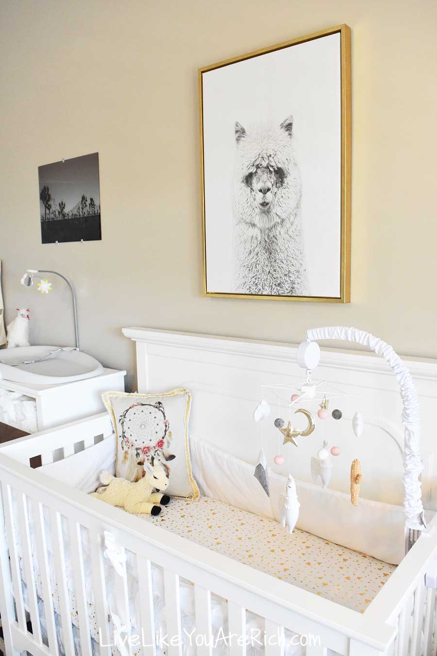 Llama baby room store decor