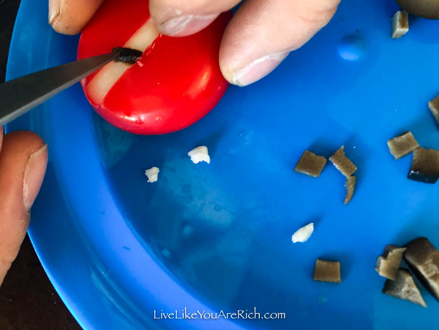 how to make ninja faces with Babybel cheese