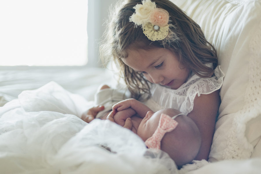 Aurora holding Amelia