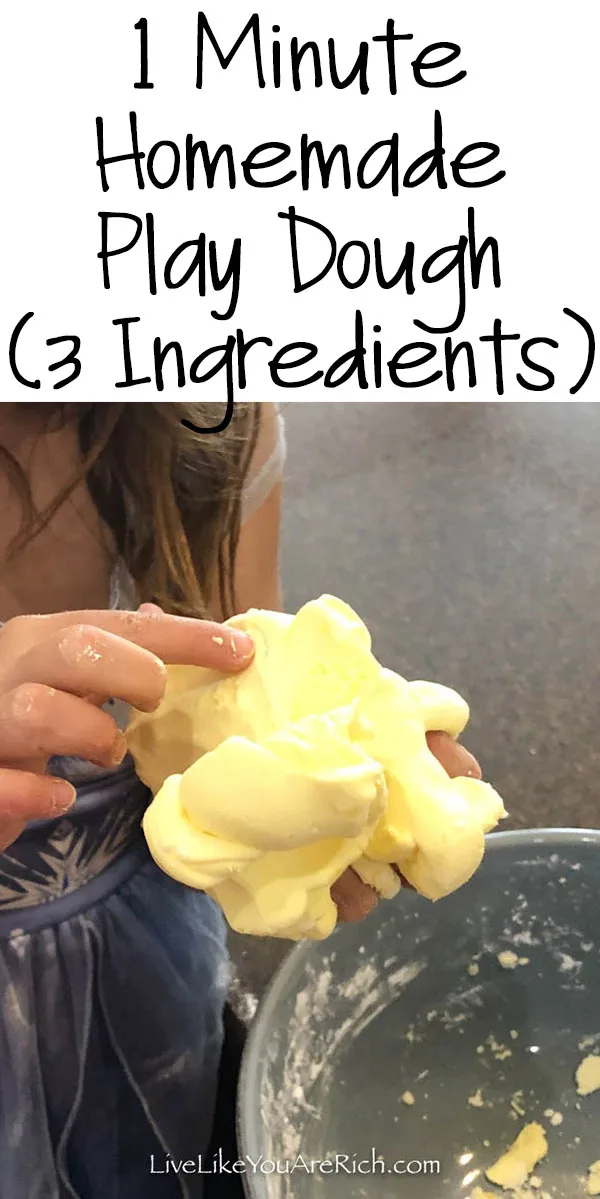 1 minute homemade play dough (3 ingredients)