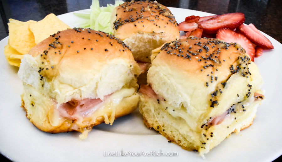 Ham & Swiss Poppy Seed Sliders Live Like You Are Rich