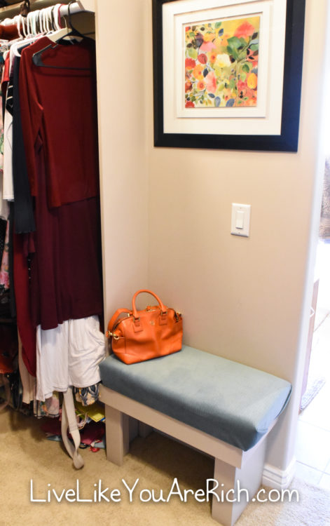 How to Make a Closet Bench - Live Like You Are Rich