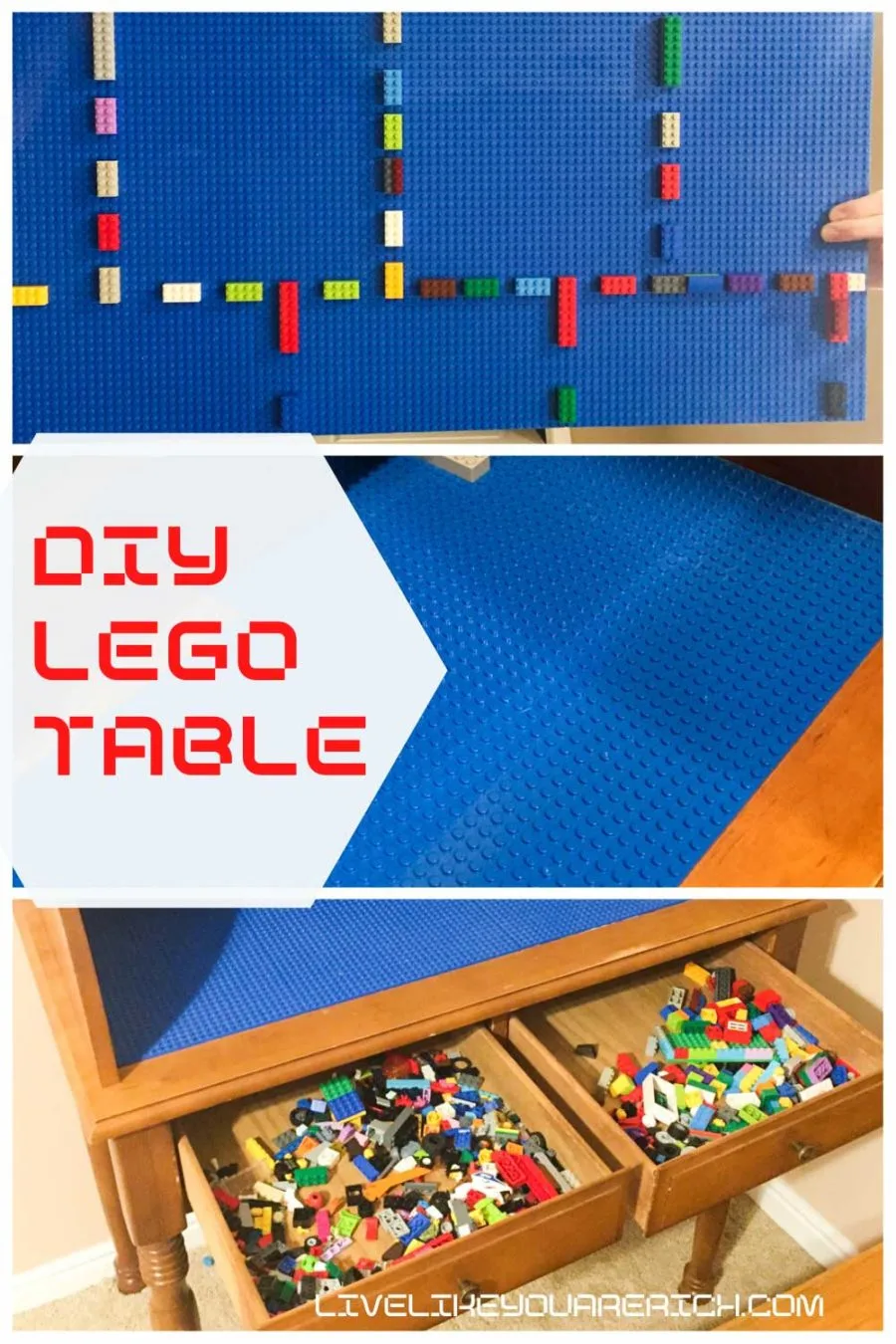 I wanted to make a DIY Lego Desk or table for my son’s legos. I got a roll-top desk for $20.00 on a local classified ad site. Together, with a friend, we built a customized DIY lego roll top desk. The kids have absolutely love it.  #diy #legodesk #diyproject #legostand